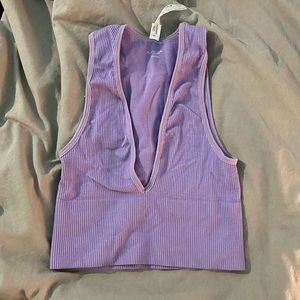 purple v neck tank